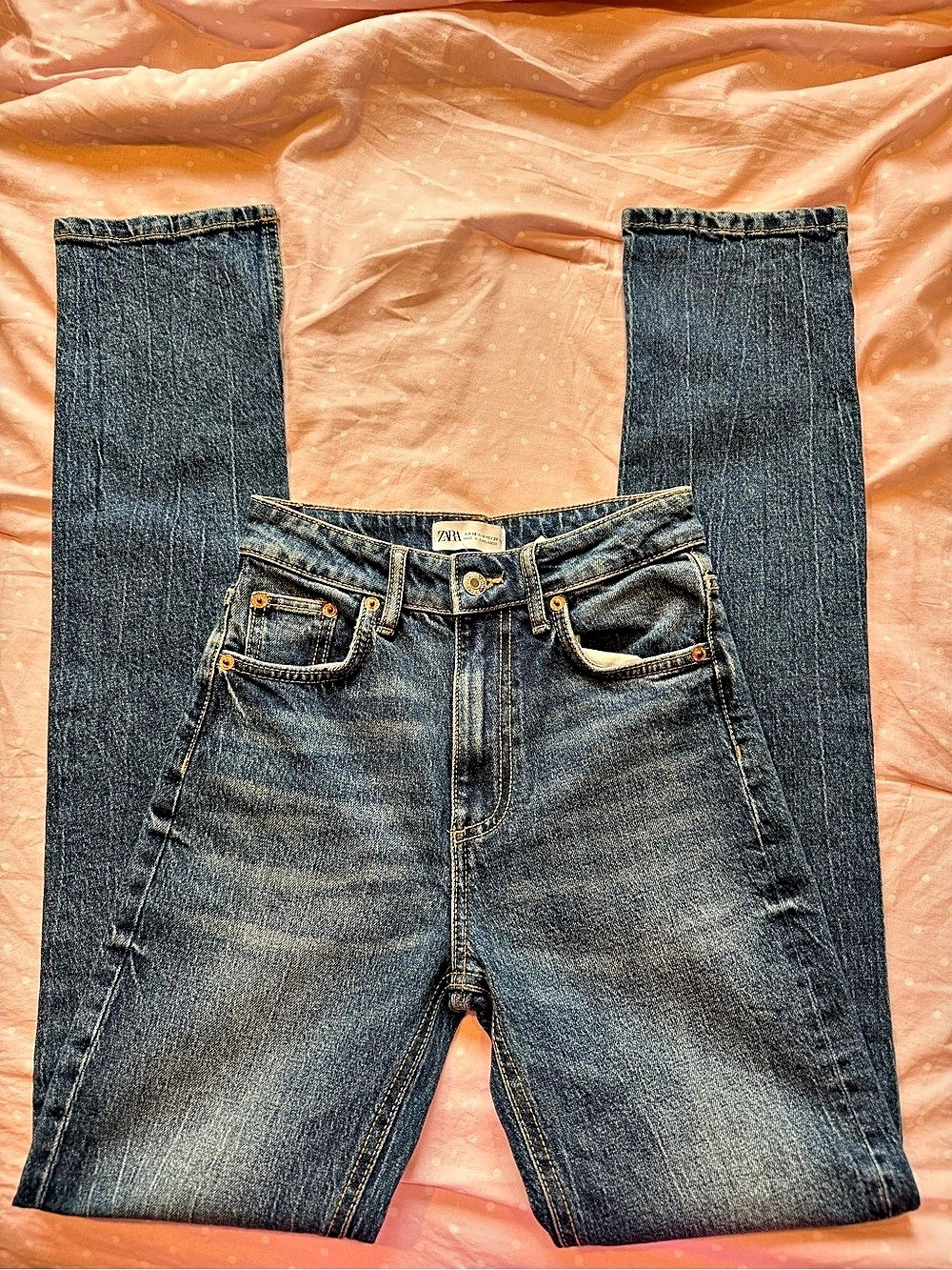 Zara Skinny Straight Jeans in Blue Waist EUR 32 USA 0